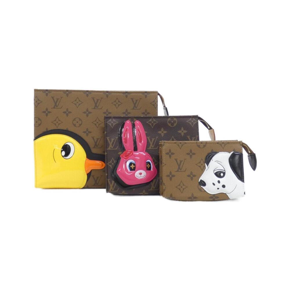 Louis Vuitton Monogram Reverse Trio Pochette Toilette M11254 Handbag Pouch